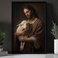 Compassionate Embrace, Jesus Christian Canvas Painting, Xmas Wall Art Decor - Christmas Poster Gift For Goat Lovers