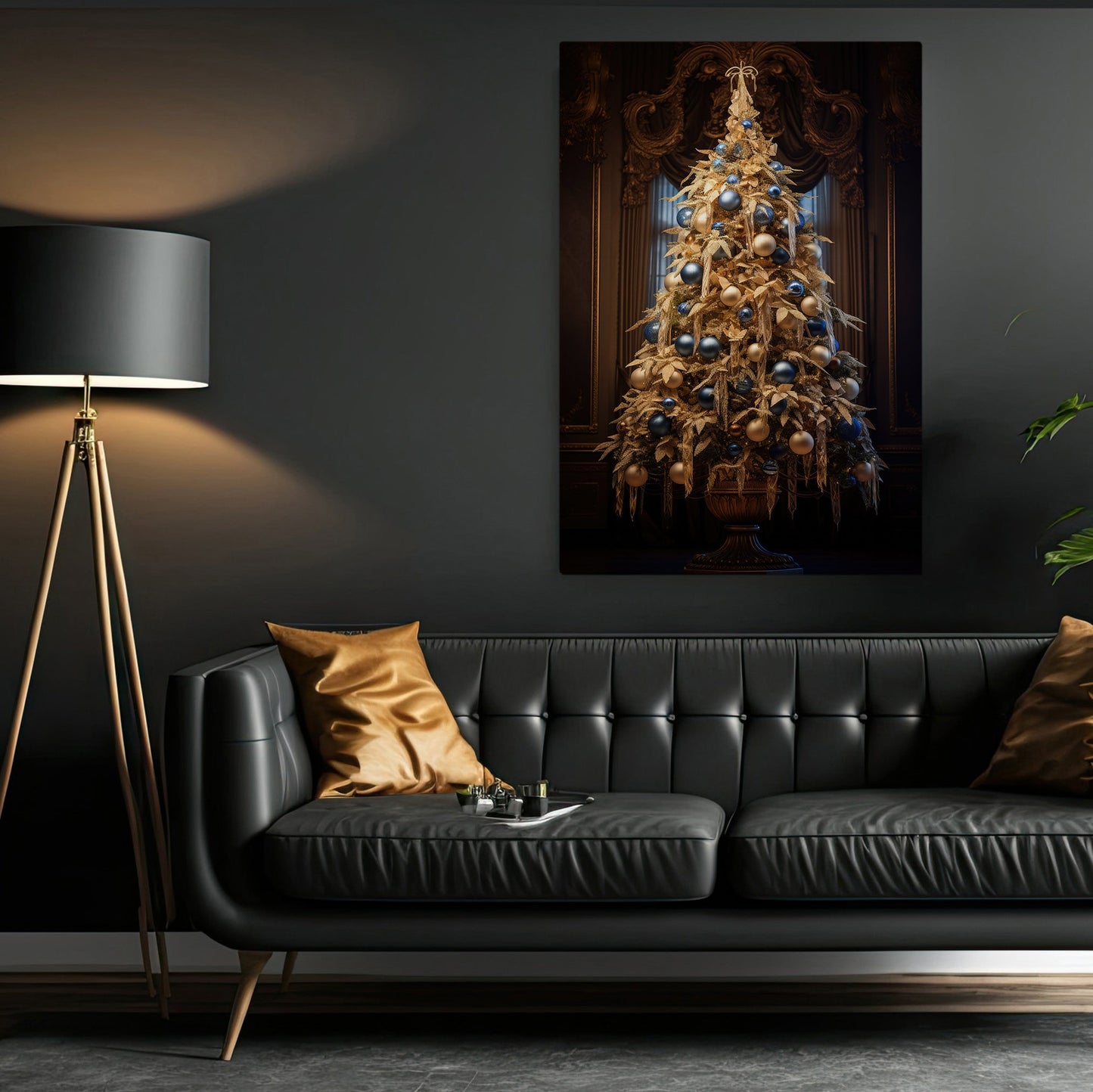 Regal Christmas Splendor, Christmas Canvas Painting, Xmas Wall Art Decor - Christmas Poster Gift