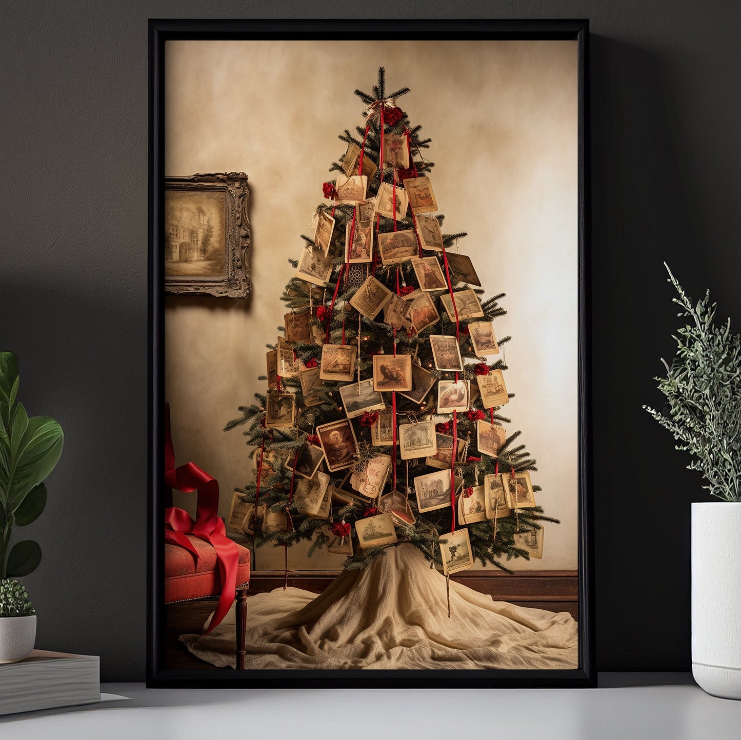 Memories on Christmas, Christmas Canvas Painting, Xmas Wall Art Decor - Christmas Poster Gift