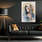 Serene Floral Grace, Virgin Mary Christmas Canvas Painting, Xmas Wall Art Decor - Christmas Poster Gift