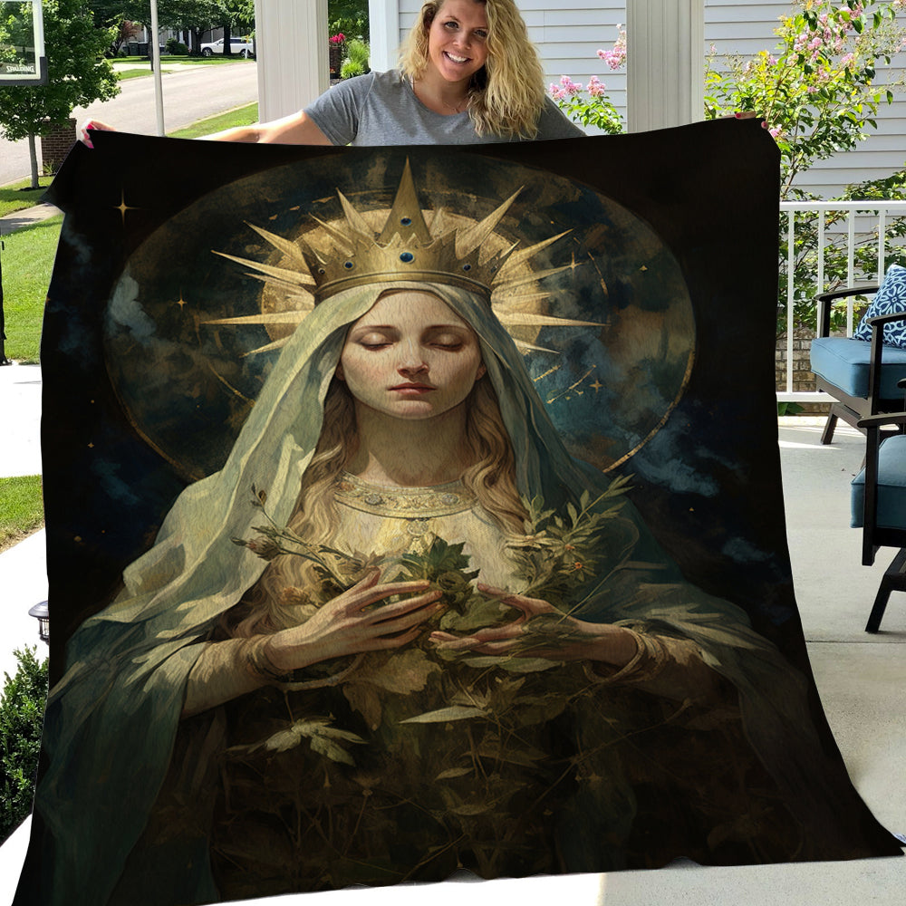 Virgin Mary Blessing Christmas, Nativity Christians Xmas Fleece Blanket & Sherpa Blanket Gift