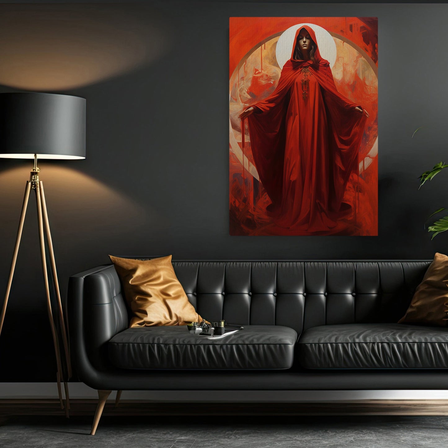 Empress of Crimson Dawn, Christmas Canvas Painting, Xmas Wall Art Decor - Christmas Poster Gift