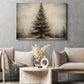 Solitary Winter Sentinel Christmas Tree, Canvas Painting, Xmas Wall Art Decor - Christmas Poster Gift