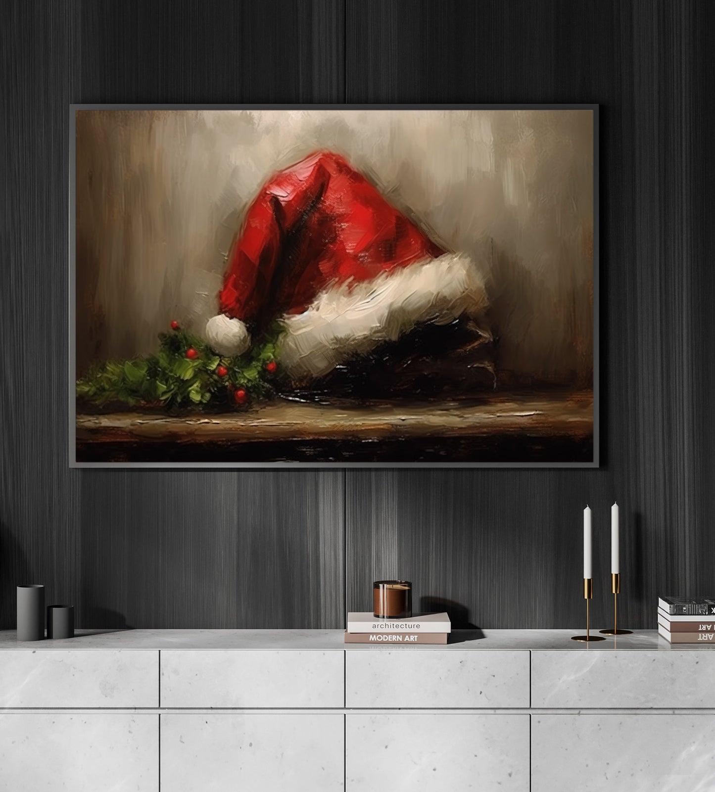 Yuletide's Gentle Touch, Christmas Canvas Painting, Xmas Wall Art Decor - Christmas Poster Gift