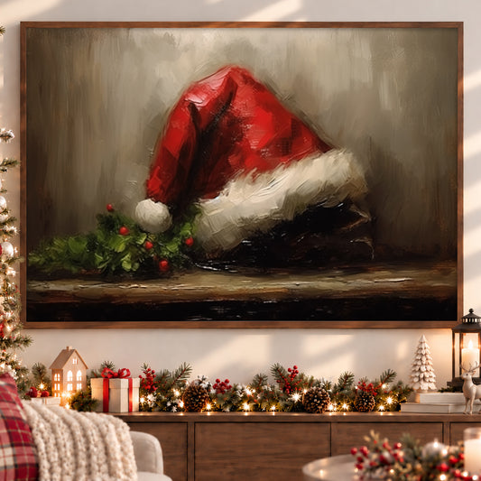 Yuletide's Gentle Touch, Christmas Canvas Painting, Xmas Wall Art Decor - Christmas Poster Gift