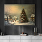 Holiday Cheer in Twilight, Christmas Canvas Painting, Xmas Wall Art Decor - Christmas Poster Gift