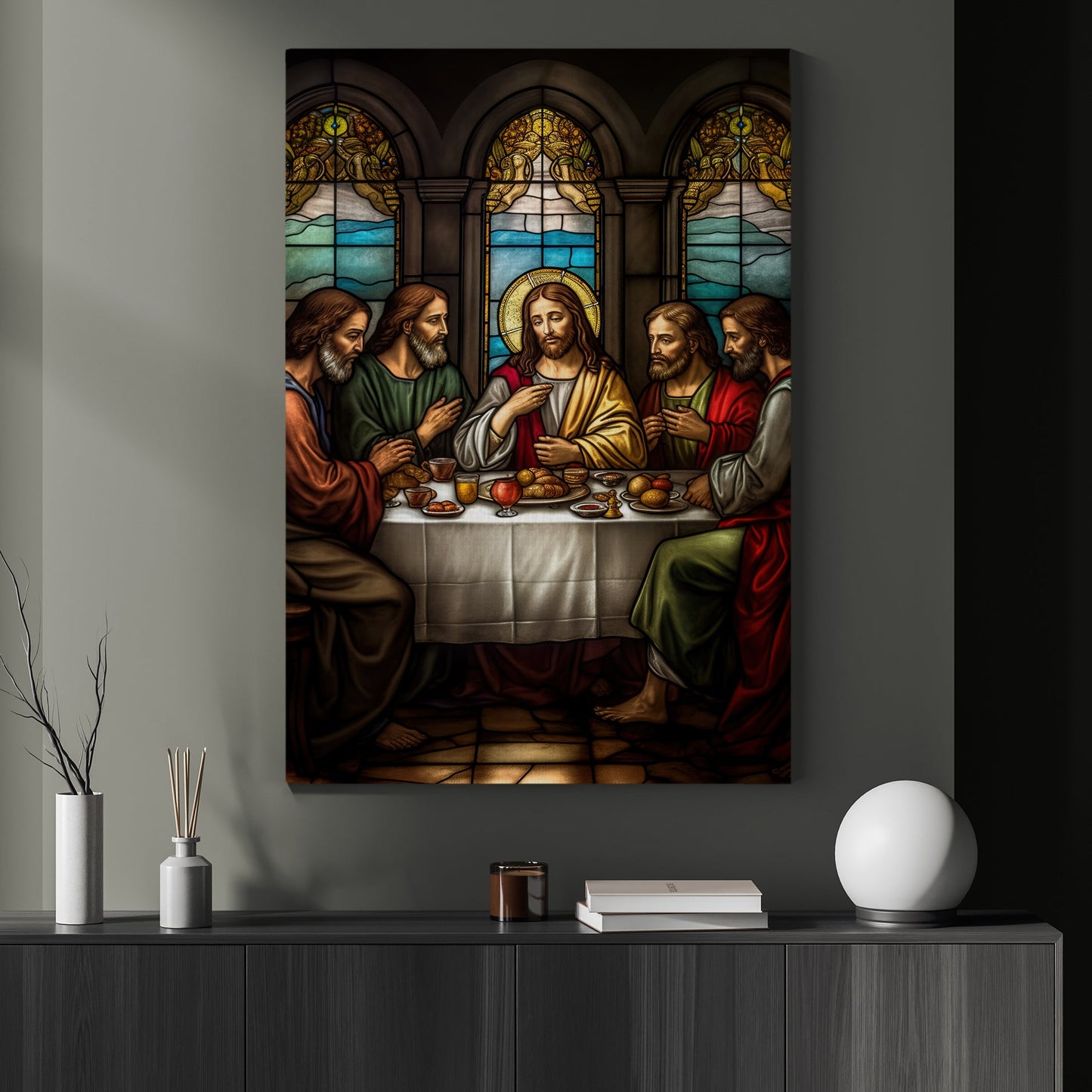 The Last Supper, Jesus Christian Canvas Painting, Xmas Wall Art Decor - Christmas Poster Gift