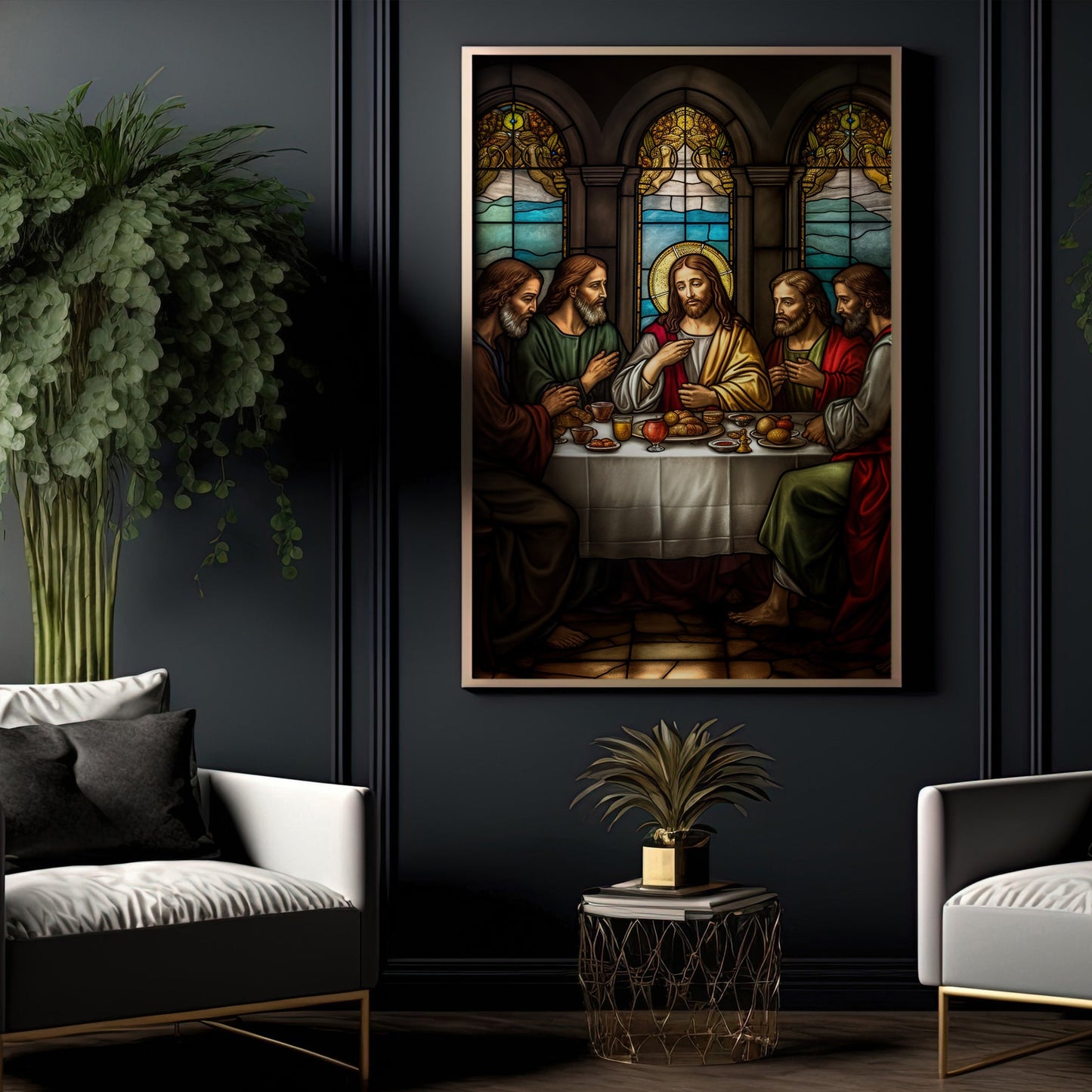 The Last Supper, Jesus Christian Canvas Painting, Xmas Wall Art Decor - Christmas Poster Gift