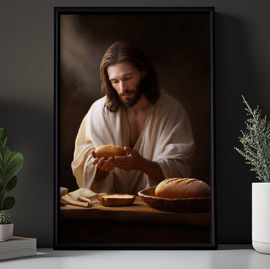 Blessing of the Sacred Bread, Jesus Christian Canvas Painting, Xmas Wall Art Decor - Christmas Poster Gift