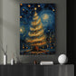 The Starry Night Christmas Tree Canvas Painting, Van Gogh Xmas Wall Art Decor - Christmas Poster Gift