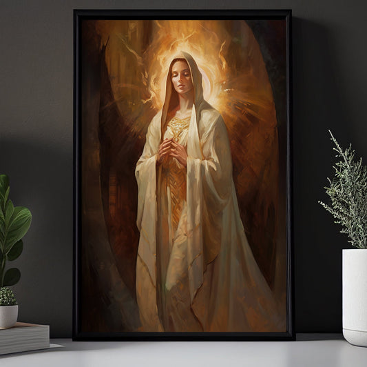 Radiance of the Holy Mother, Virgin Mary Canvas Painting, Xmas Wall Art Decor - Christmas Poster Gift