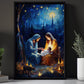 Starry Night Of Sacred Beginnings Christians Canvas Painting, Van Gogh Xmas Wall Art Decor - Christmas Poster Gift