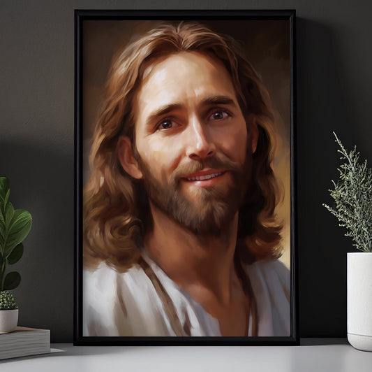 Portrait of Compassionate Serenity, Jesus Christian Canvas Painting, Xmas Wall Art Decor - Christmas Poster Gift