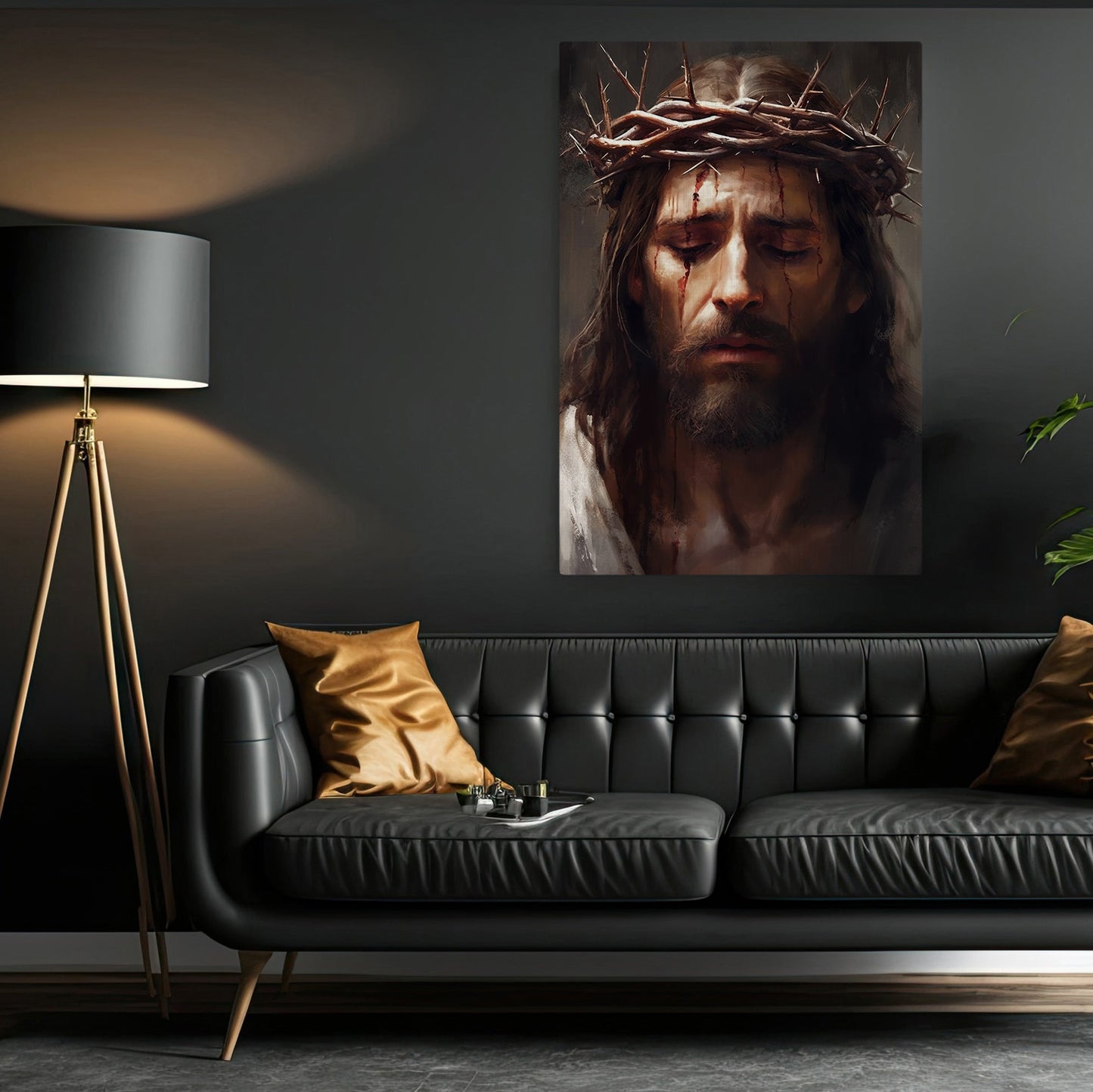 Sorrow of the Divine, Jesus Christian Canvas Painting, Xmas Wall Art Decor - Christmas Poster Gift