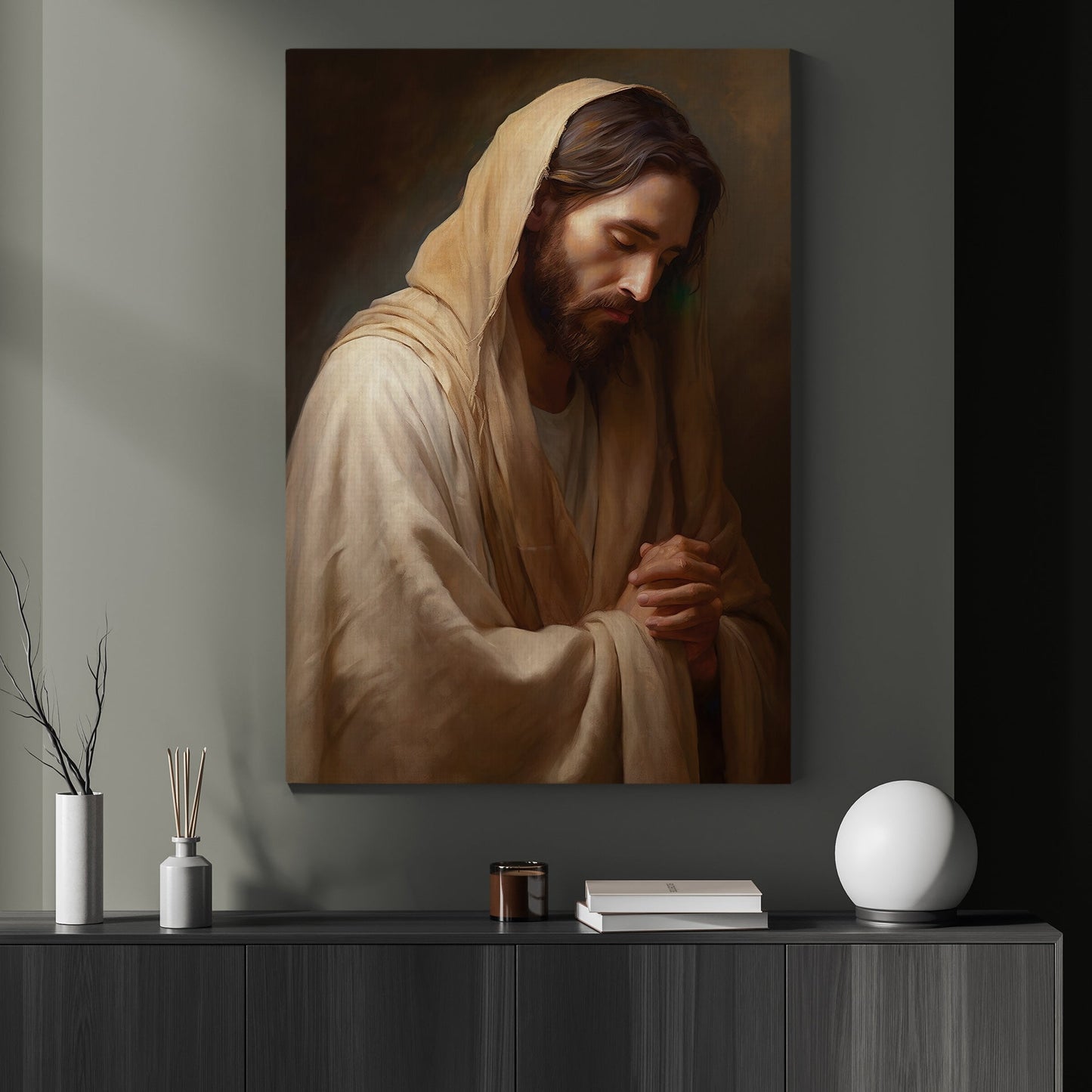 Reflection of Sacred Solace, Jesus Christian Canvas Painting, Xmas Wall Art Decor - Christmas Poster Gift