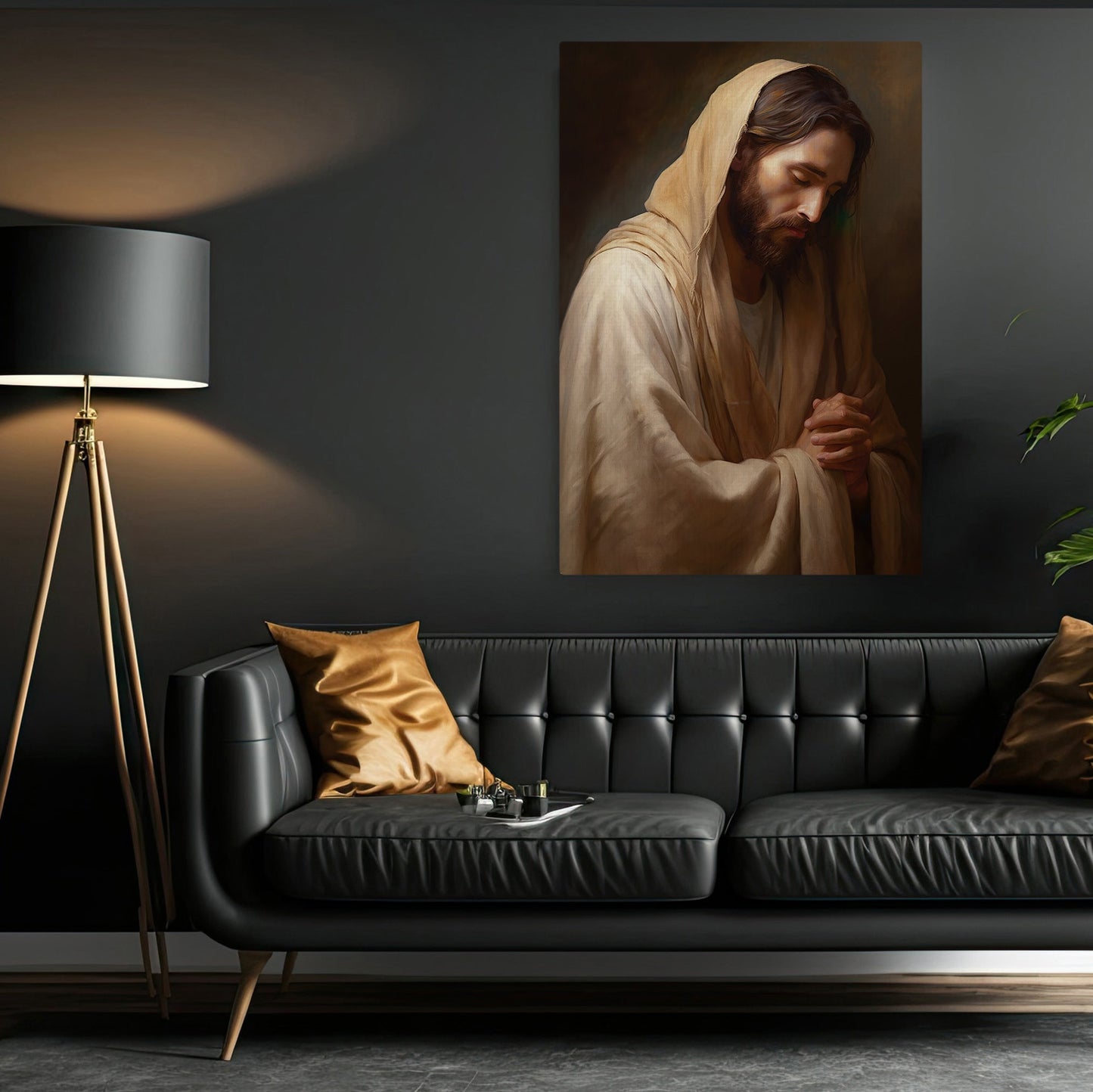 Reflection of Sacred Solace, Jesus Christian Canvas Painting, Xmas Wall Art Decor - Christmas Poster Gift