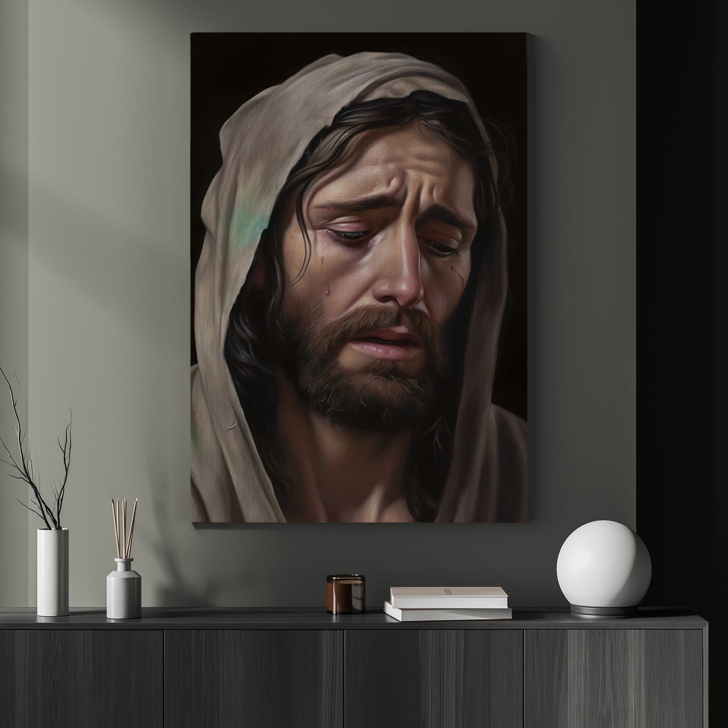 Whispers of a Wounded Soul, Jesus Christian Canvas Painting, Xmas Wall Art Decor - Christmas Poster Gift