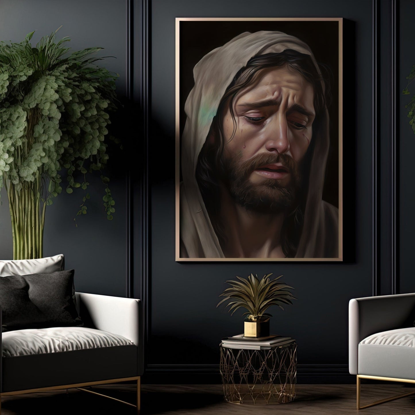 Whispers of a Wounded Soul, Jesus Christian Canvas Painting, Xmas Wall Art Decor - Christmas Poster Gift