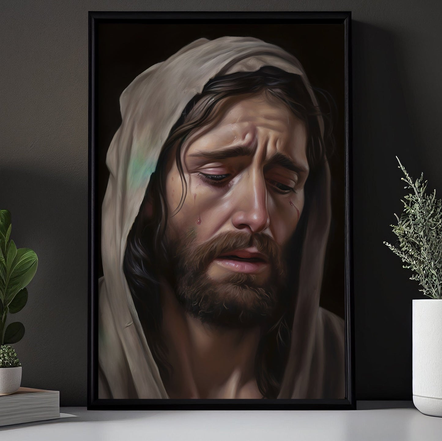 Whispers of a Wounded Soul, Jesus Christian Canvas Painting, Xmas Wall Art Decor - Christmas Poster Gift