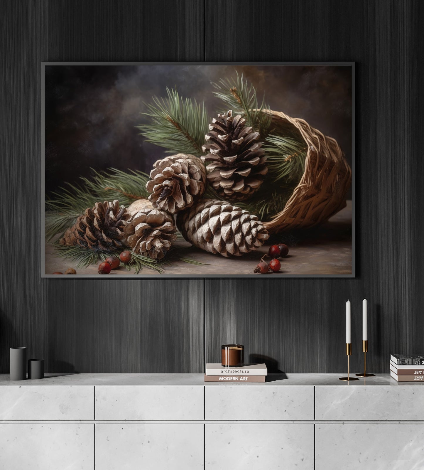 Whisper of Winter Pine, Canvas Painting, Xmas Wall Art Decor - Christmas Poster Gift