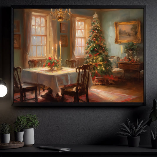 Yuletide Hearth Warmth, Canvas Painting, Xmas Wall Art Decor - Christmas Poster Gift