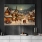 Enchanted Evening Village, Canvas Painting, Xmas Wall Art Decor - Christmas Poster Gift