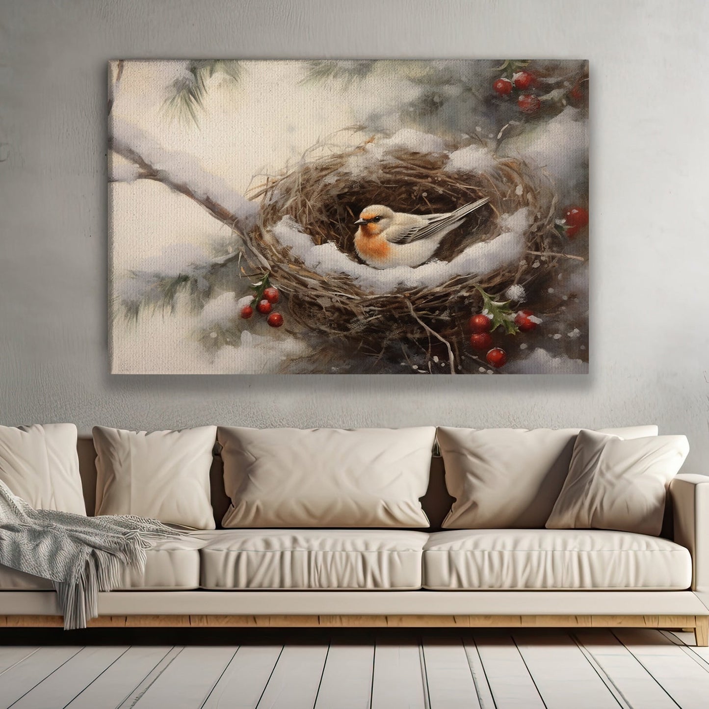 The Peace Of The Bird, Bird Canvas Painting, Wall Art Decor - Bird Poster Gift