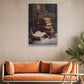 The Books Are Stacked On Top Of Each Other, Book Canvas Painting, Wall Art Decor - Poster Gift For Book Lovers