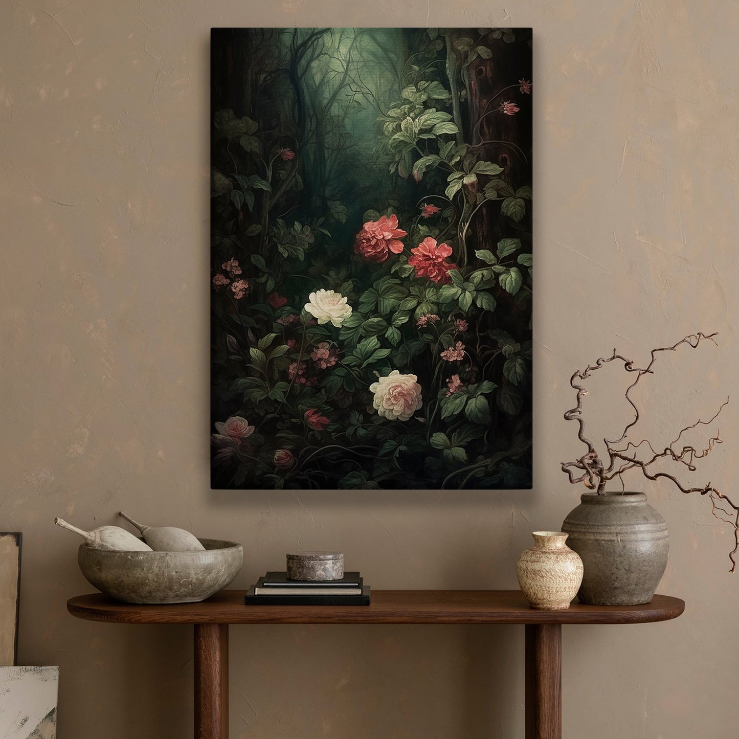 Secrets Of The Forest Garden, Flowers Canvas Painting, Wall Art Decor - Poster Gift For Garden Flower Lovers