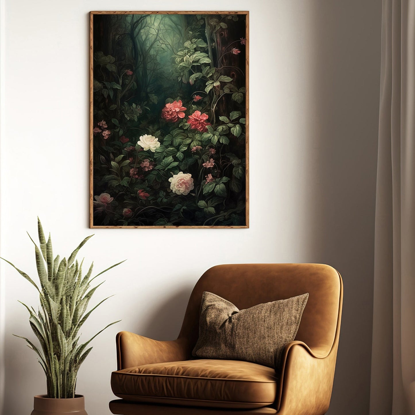 Secrets Of The Forest Garden, Flowers Canvas Painting, Wall Art Decor - Poster Gift For Garden Flower Lovers