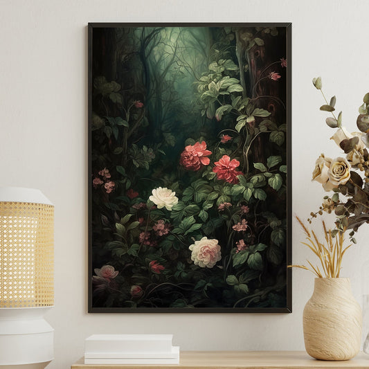 Secrets Of The Forest Garden, Flowers Canvas Painting, Wall Art Decor - Poster Gift For Garden Flower Lovers