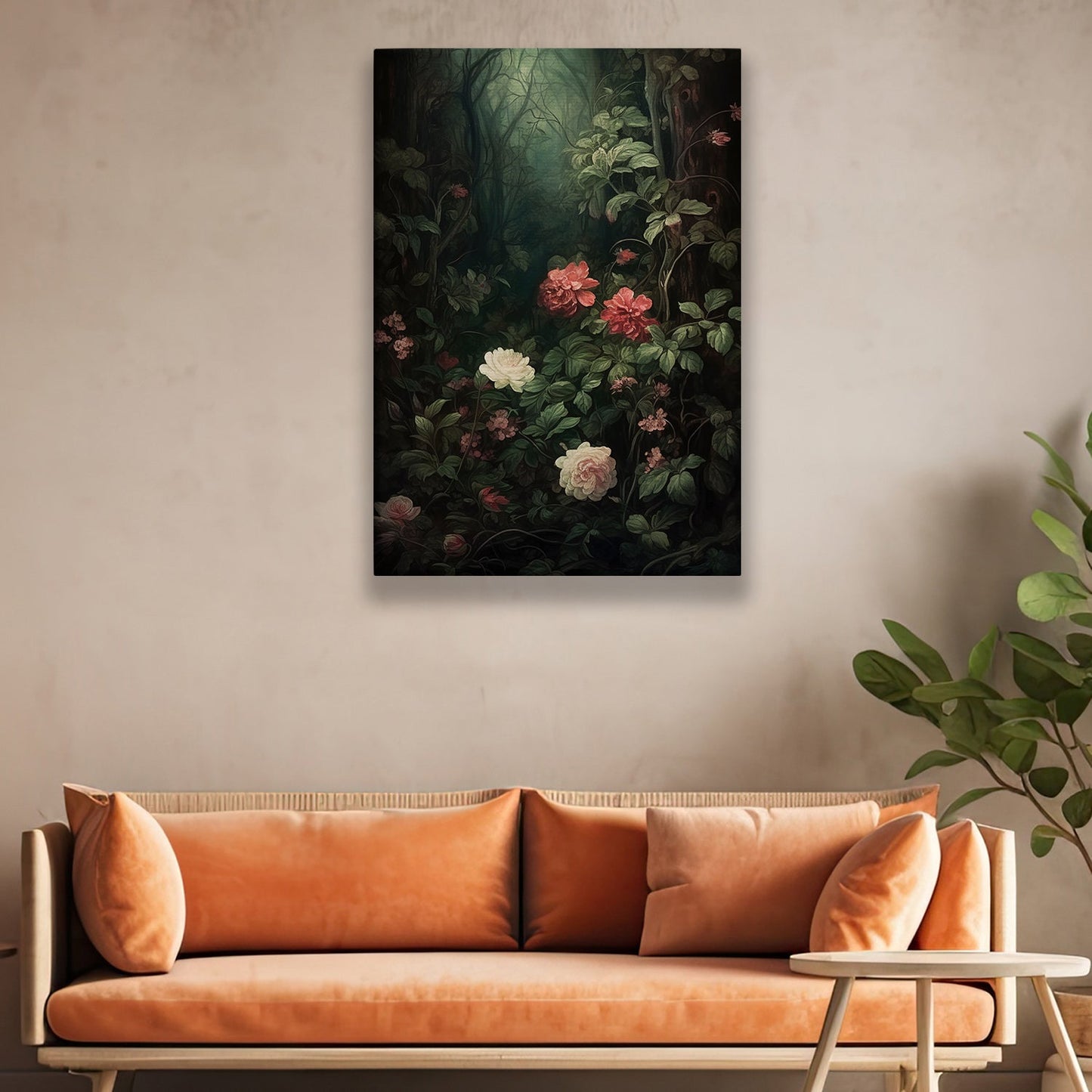 Secrets Of The Forest Garden, Flowers Canvas Painting, Wall Art Decor - Poster Gift For Garden Flower Lovers