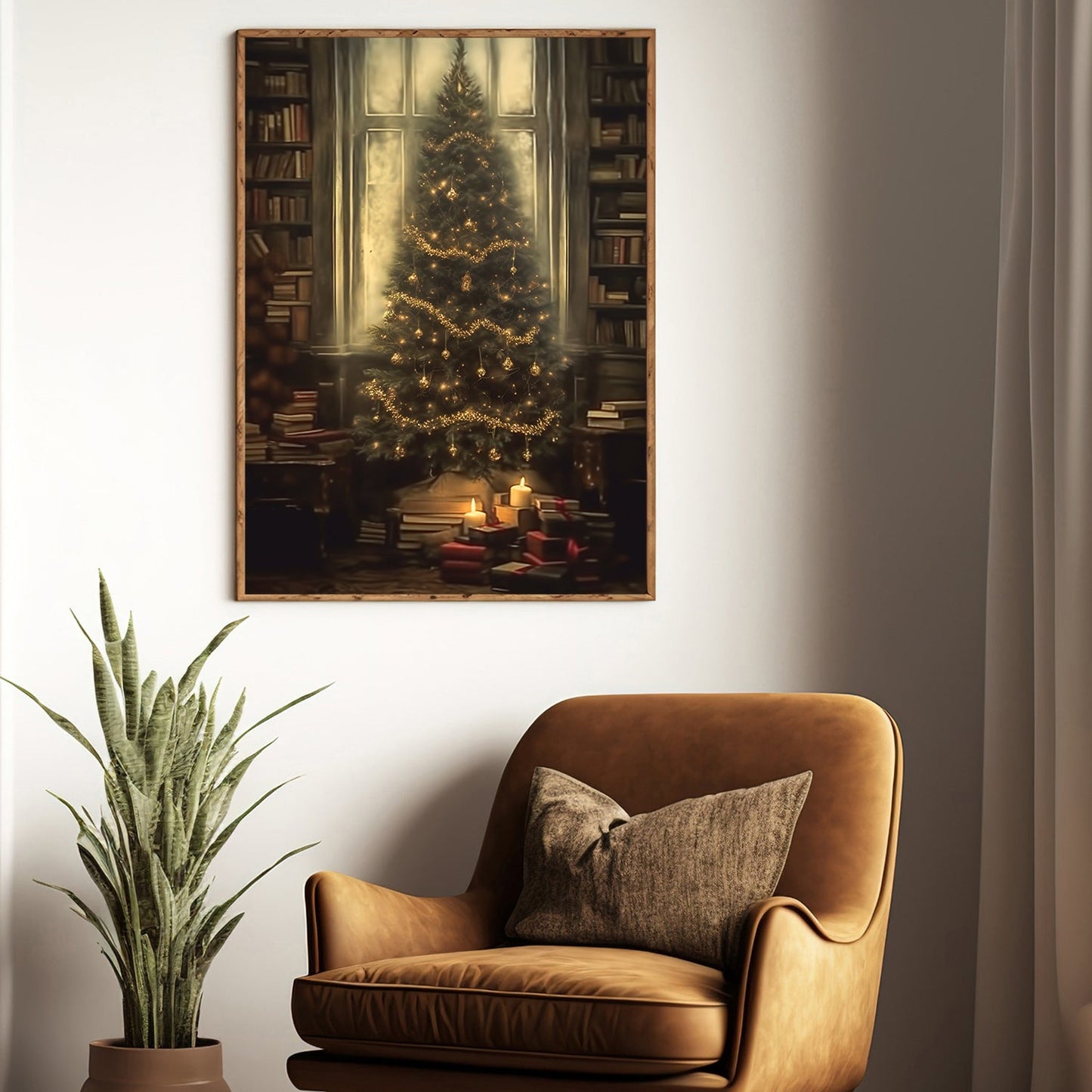 Sparkling Christmas Tree, Christmas Tree Canvas Painting, Xmas Wall Art Decor - Christmas Poster Gift