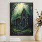 The Forgotten Chapel In The Misty Woods, Dark House Canvas Painting, Wall Art Decor - Dark House Poster Gift