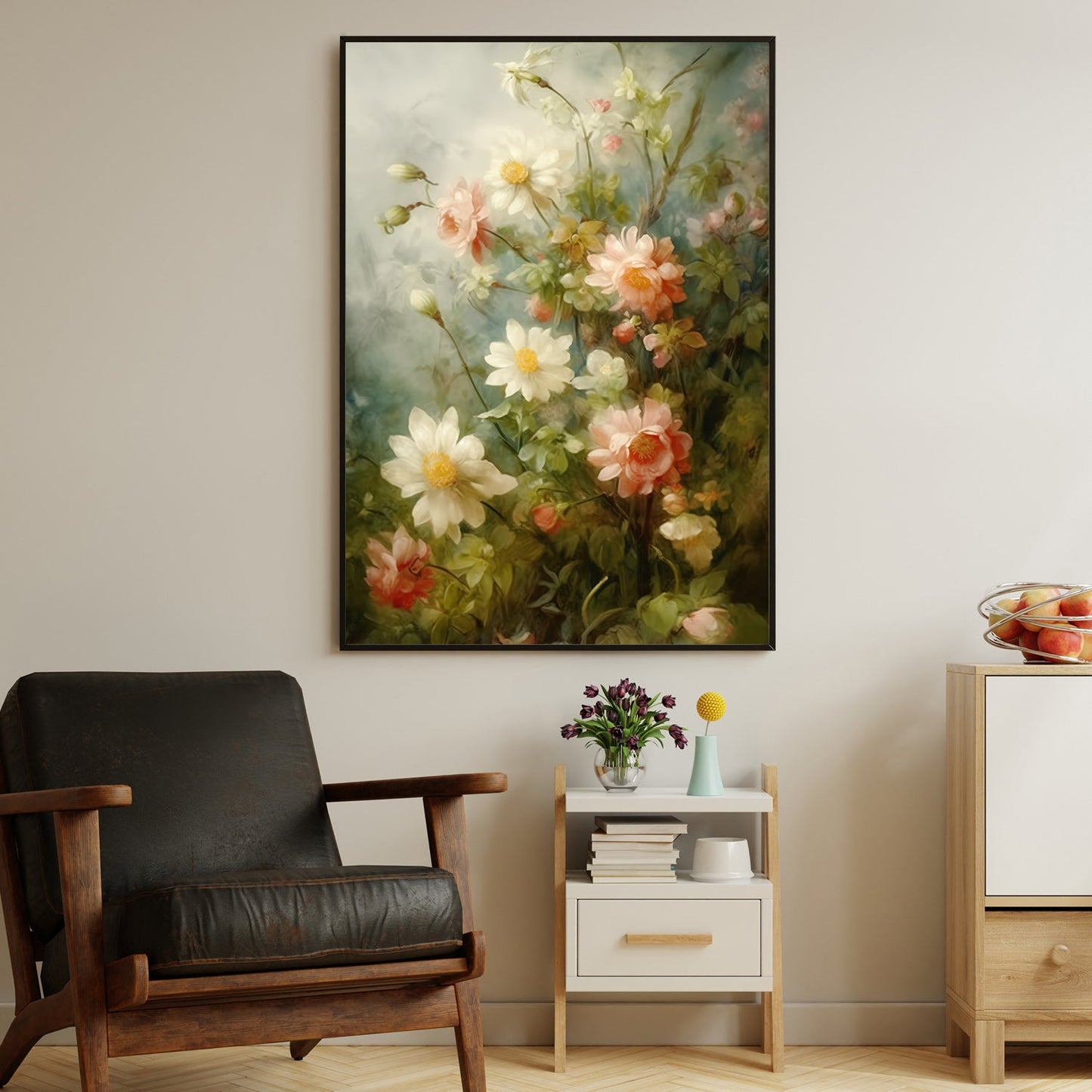 A Dance Of Light And Petals, Flowers Canvas Painting, Wall Art Decor - Poster Gift For Garden Flower Lovers