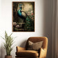 Sovereign Of The Woodland Realm, Peacock Canvas Painting, Wall Art Decor - Victorian Peacock Poster Gift