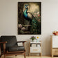 Sovereign Of The Woodland Realm, Peacock Canvas Painting, Wall Art Decor - Victorian Peacock Poster Gift