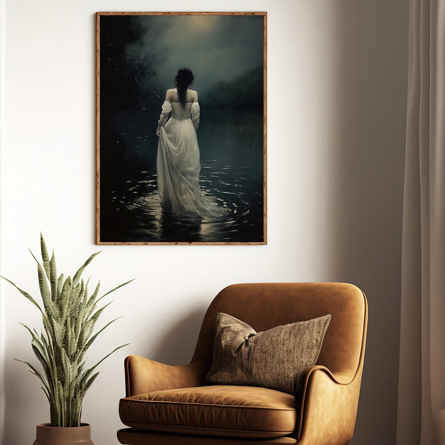 Vintage Mythical Princess Under The Moon, Victorian Princess Canvas Painting, Wall Art Decor - Princess Poster Gift