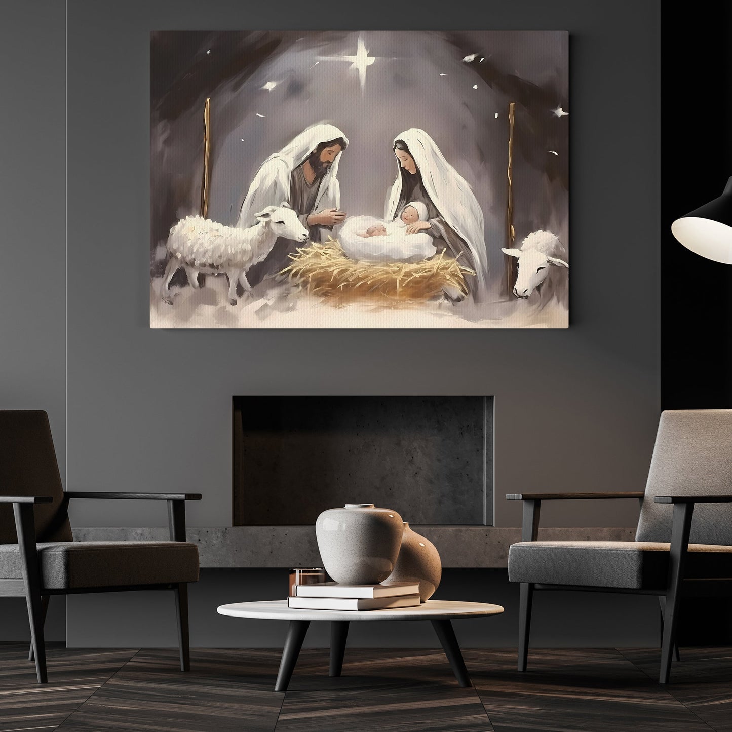 Holy Family The Birth Of Hope On Christmas, Christians Christmas Canvas Painting, Xmas Wall Art Decor - Nativity Poster Gift