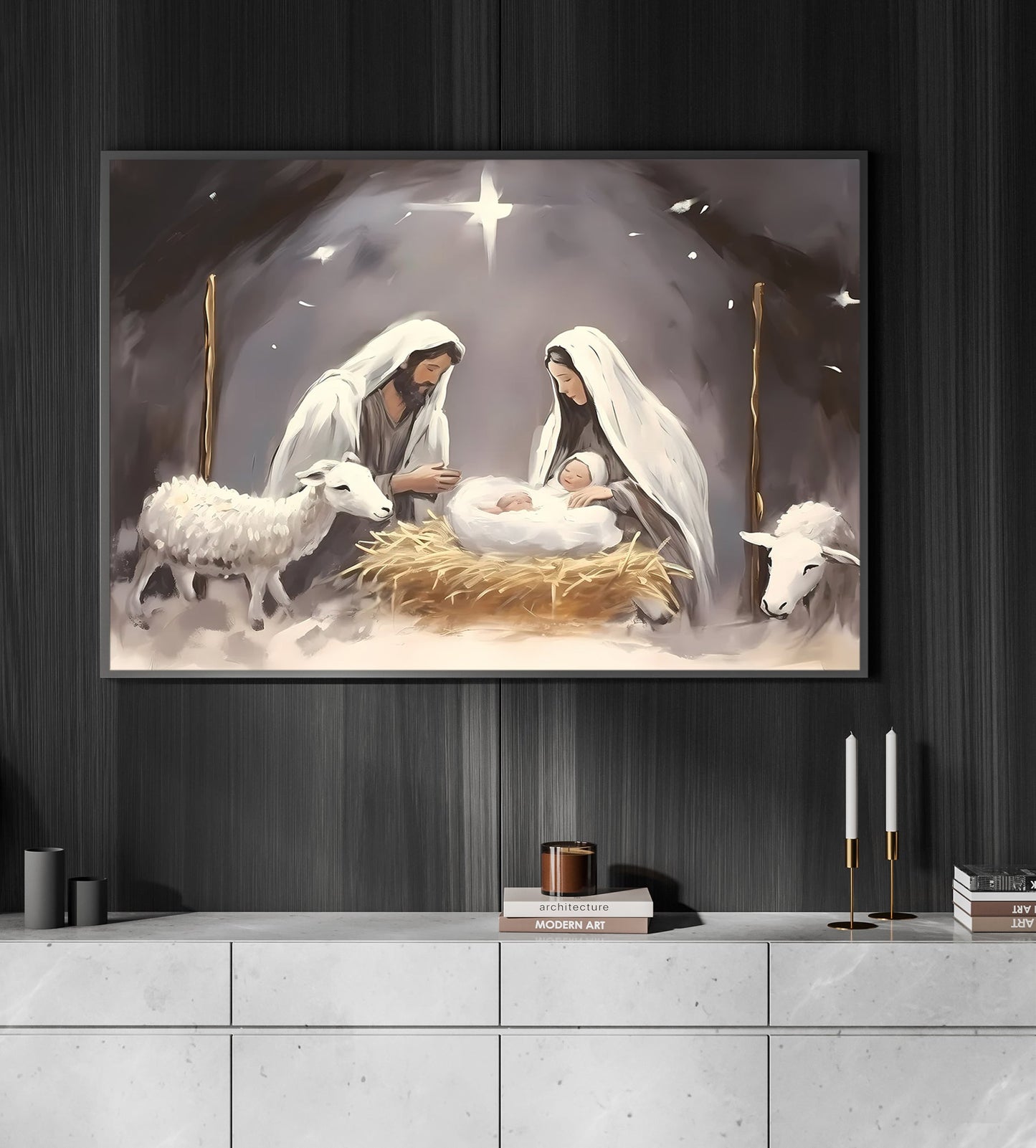 Holy Family The Birth Of Hope On Christmas, Christians Christmas Canvas Painting, Xmas Wall Art Decor - Nativity Poster Gift