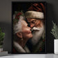 Couple Santa Claus With Love, Santa Claus Christmas Canvas Painting, Xmas Wall Art Decor - Christmas Poster Gift