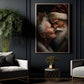 Couple Santa Claus With Love, Santa Claus Christmas Canvas Painting, Xmas Wall Art Decor - Christmas Poster Gift