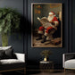 Funny Santa Claus Reading Newspaper In The Bathroom, Santa Claus Canvas Painting, Xmas Wall Art Decor - Christmas Poster Gift