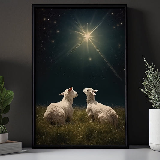 Two Goats Look At The Star, Goat Canvas Painting, Wall Art Decor - Goat Poster Gift