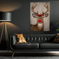 Rudolph Deer Red Nose, Deer Christmas Canvas Painting, Xmas Wall Art Decor - Deer Poster Gift