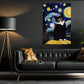 Starry Night Vincent Van Gogh Cat, Cat Canvas Painting, Van Gogh Famous Painting Wall Art Decor - Cat Poster Gift