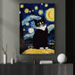 Starry Night Vincent Van Gogh Cat, Cat Canvas Painting, Van Gogh Famous Painting Wall Art Decor - Cat Poster Gift