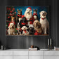 A Festive Gathering Of Santa's Four-Legged Helpers, Animals Canvas Painting, Xmas Wall Art Decor - Christmas Poster Gift