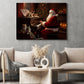 A Cozy Christmas Concert For Feline Friends, Santa Claus Canvas Painting, Xmas Wall Art Decor - Christmas Poster Gift