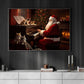 A Cozy Christmas Concert For Feline Friends, Santa Claus Canvas Painting, Xmas Wall Art Decor - Christmas Poster Gift